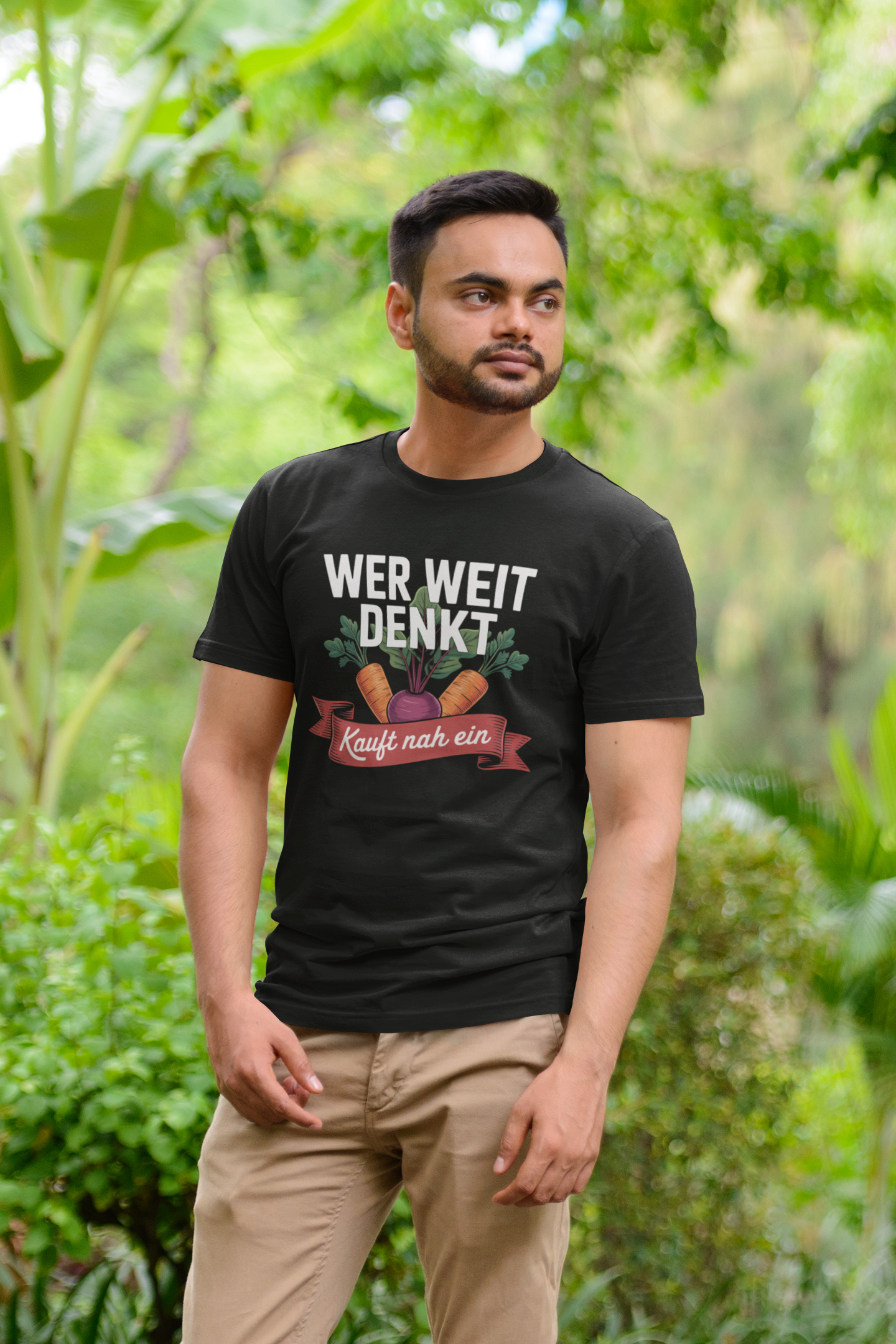 Wer Weit Denkt Kauft Nah Organisches Premium Shirt