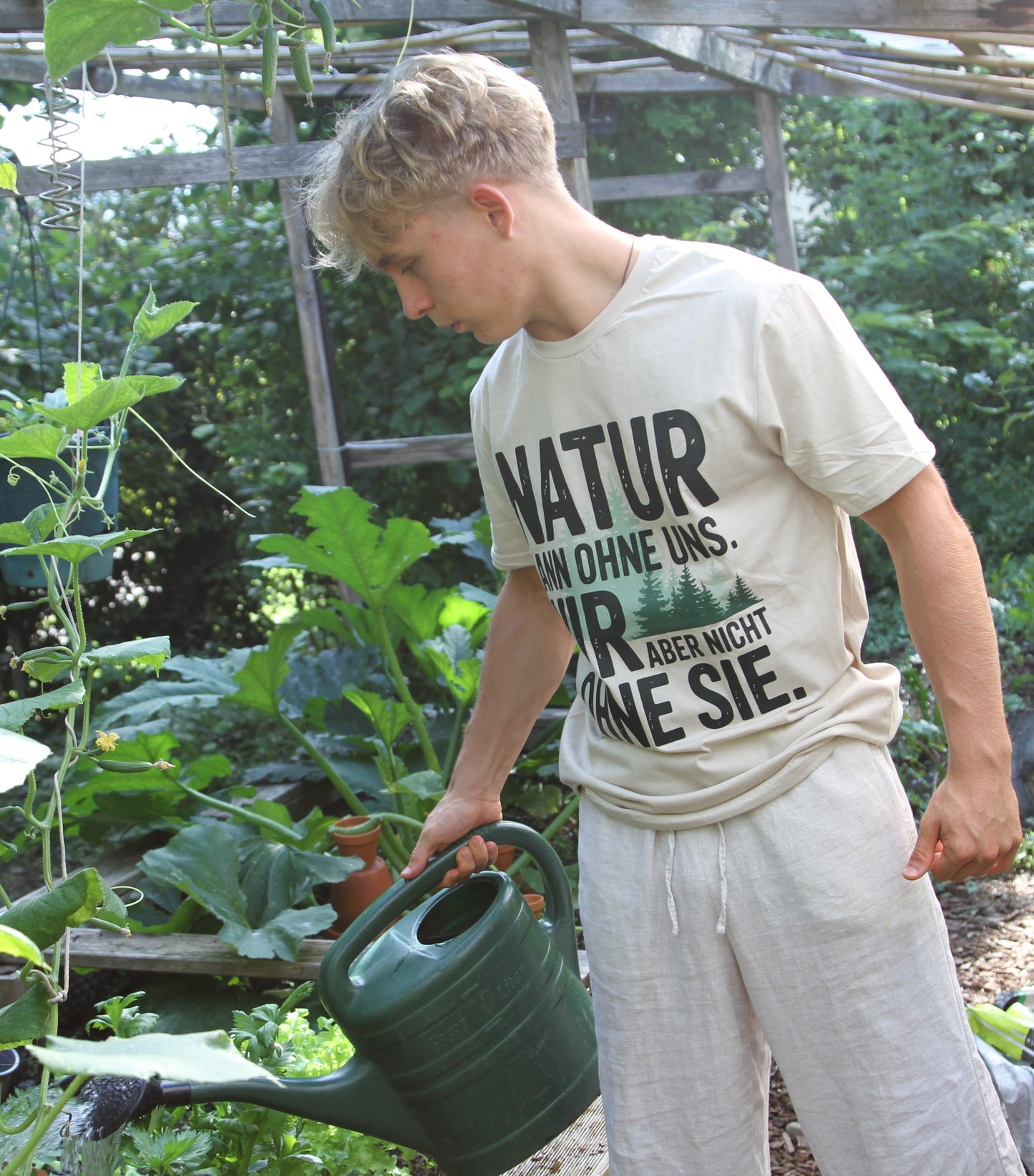 Natur Kann Ohne Uns Organisches Premium Shirt