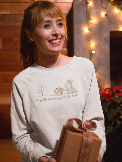 Every little heart can protect the planet Organisches Premium Bio Sweatshirt