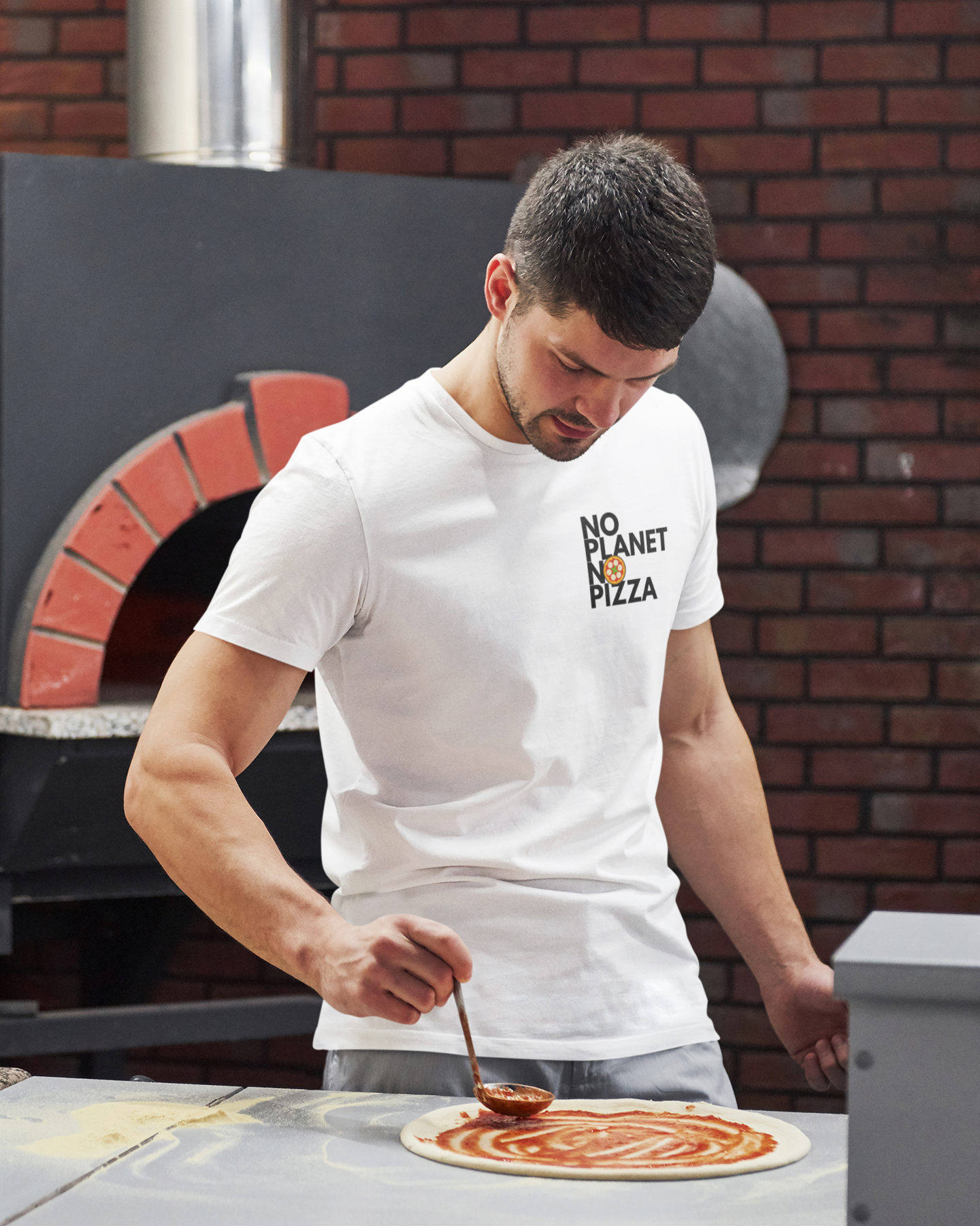 No Planet No Pizza Organisches Premium Shirt