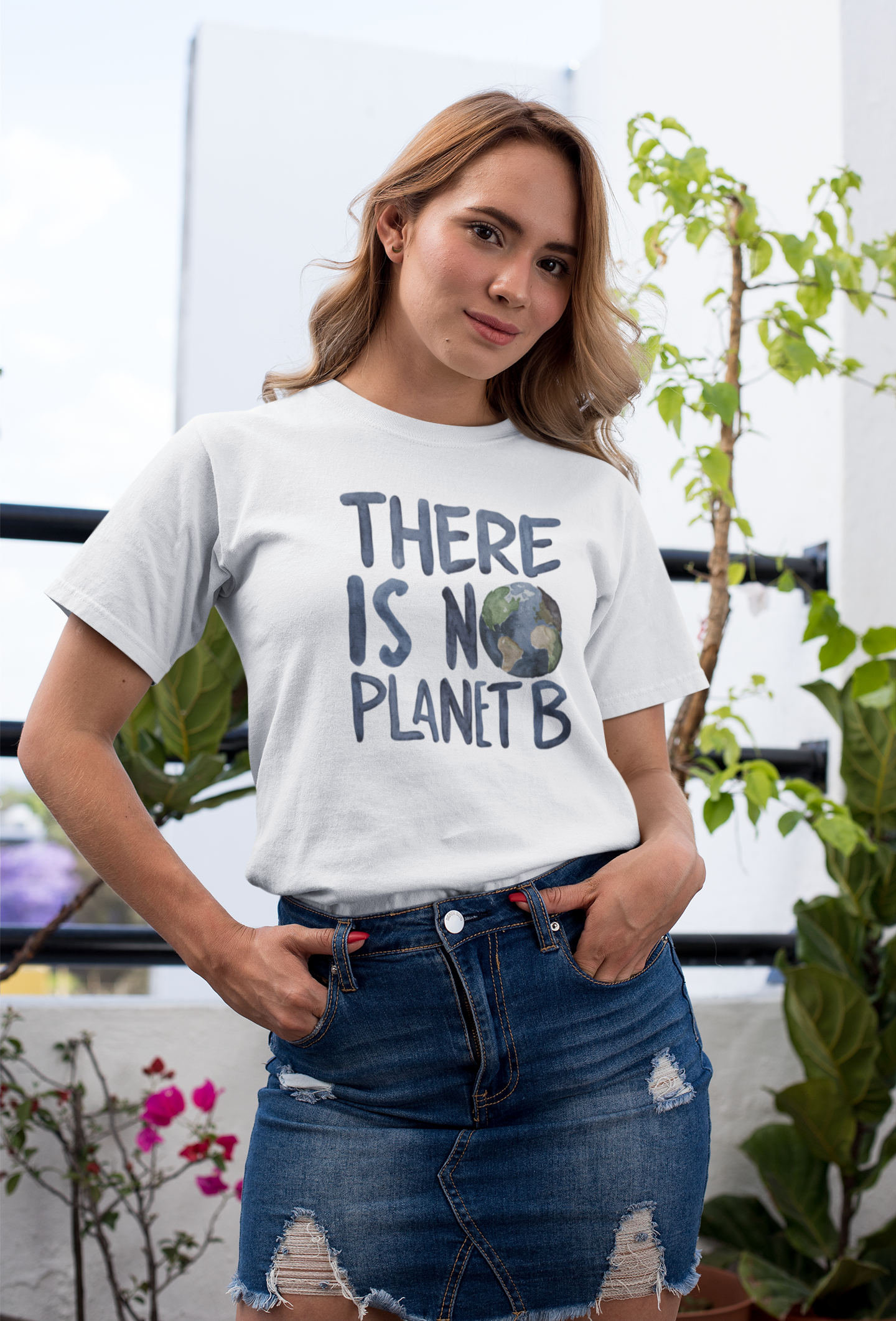 Theres No Planet B Organisches Premium Shirt
