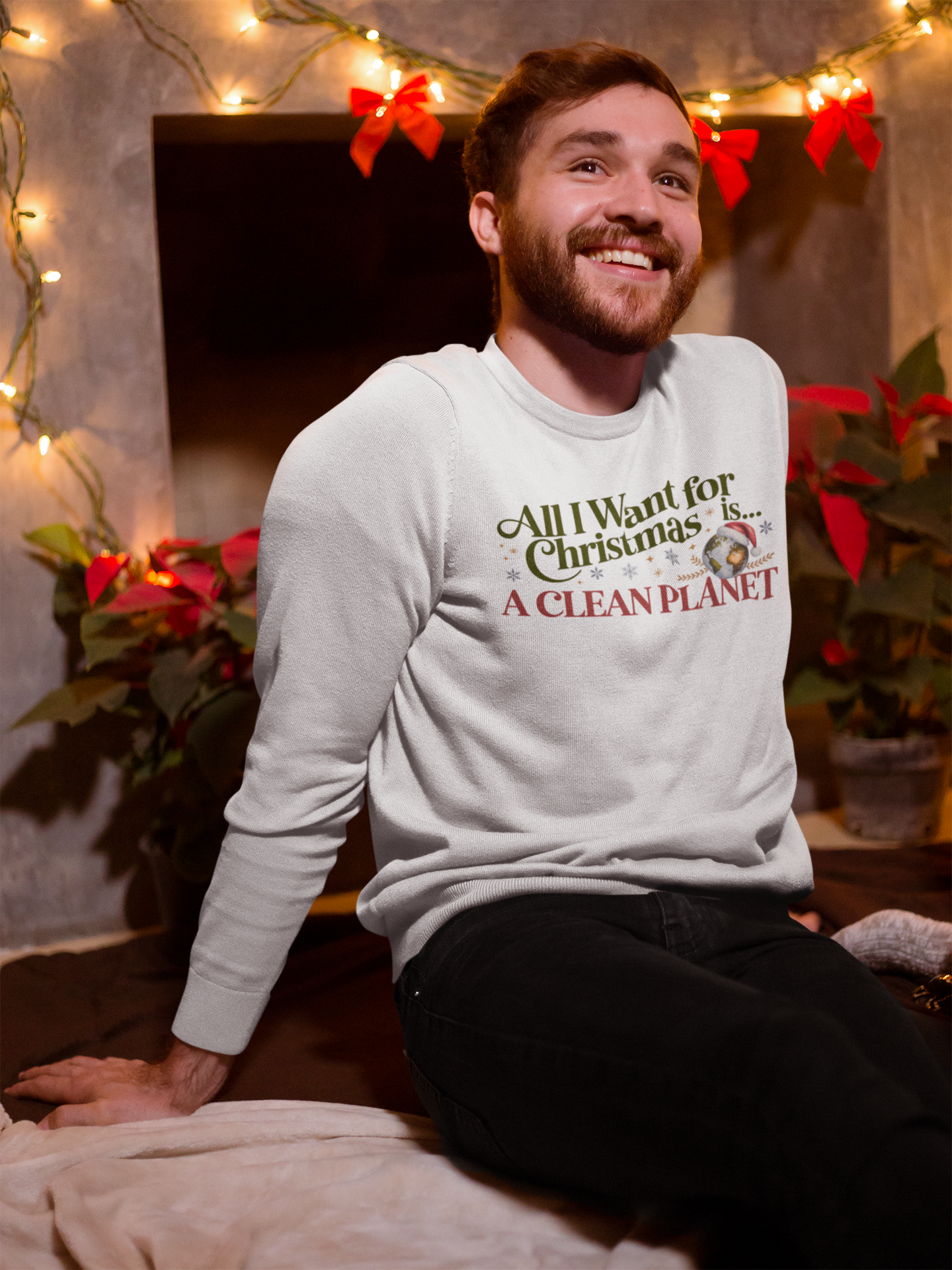 All I Want For Christmas Organisches Premium Bio Sweatshirt